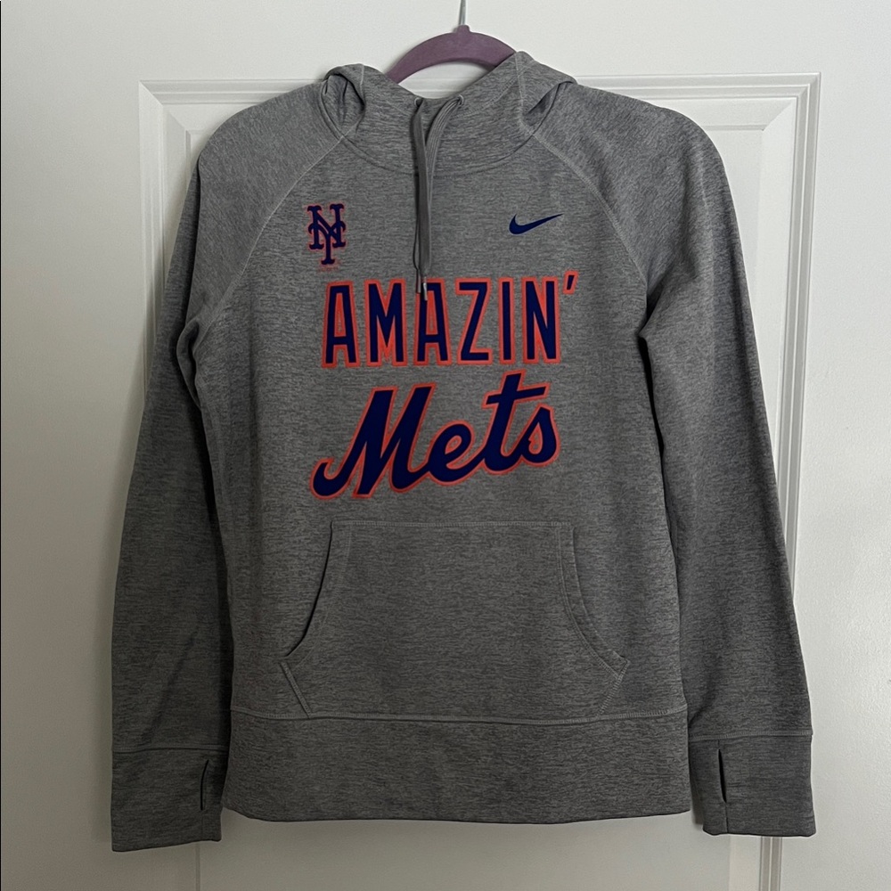 Nike Gray Amazin' Mets Pullover Hoodie